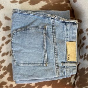 Nasty Gal mid-low rise wide leg light wash jean 30